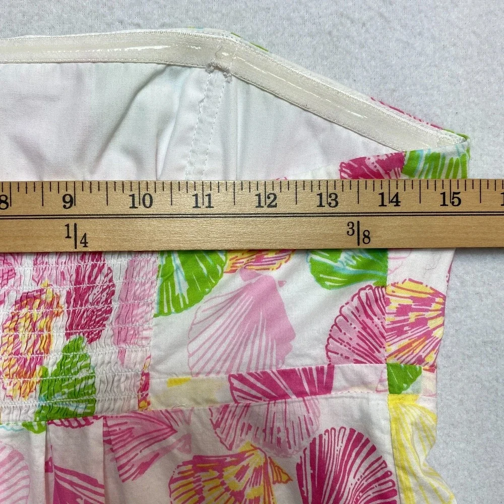 Lilly Pulitzer Dress Womens 8 Strapless Seashell Clam Digger Gweneth - Picture 8 of 10